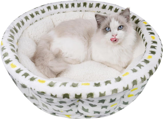 Cozy round Fluffy Plush Pet Bed